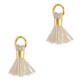 Ibiza style mini Tassel 0.7cm Gold-nude brown